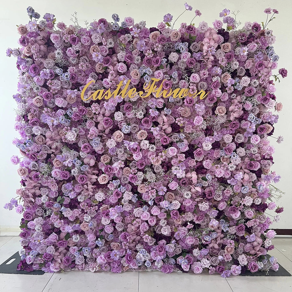 Customized 3D Silk Roll up Cloth Back Drop Panel 8ft X 8ft Wedding Events Artificial Red Rose Flower Wall Backdrop for Wedding