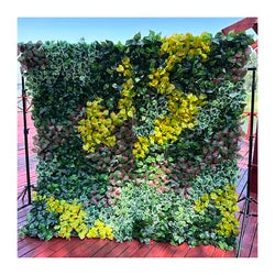 MYFW High-quality Customized 5D 3D Flower Wall Backdrop Silk Artificial Decorative Flower Wall Pink Wedding Rose Wall Penels - 240*240cm free size you like / Green 01