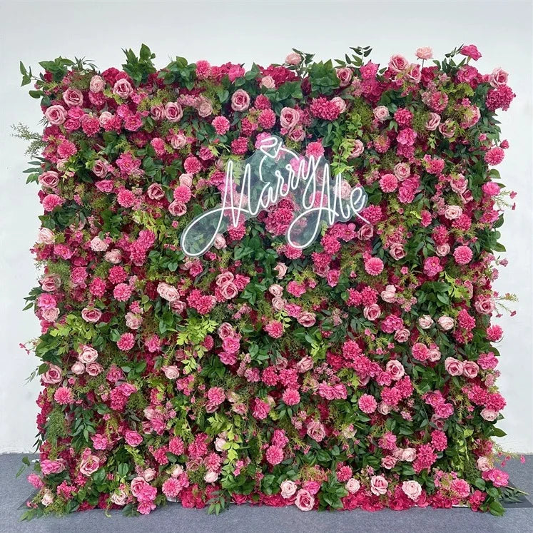 Handmade Artificial Pink and White Wedding Flower Walls UV Resistant Indoor and Outdoor Decorations for Easter & Weddings