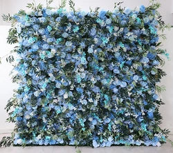 A01 Custom Pink White Floral Wall Panel Backdrop 3D 5D Roll up Zipper Fabric Artificial Silk Rose Flower Wall for Wedding Decor - #50 434