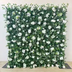 Customize Handmade Realistic 5D Roll Cloth Artificial Silk Rose Flower Wall Wedding Back School Eco-friendly Decor Panel - Medium / 6#