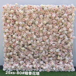 Handmade Artificial Pink Lily Rose Flower Wall Popular Photo-Taking Background Wedding Shopping Mall Window Decoration Wall - Large / 1#8*8ft Pink