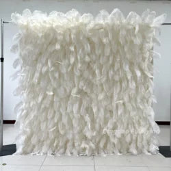 Customize Handmade Realistic 5D Roll Cloth Artificial Silk Rose Flower Wall Wedding Back School Eco-friendly Decor Panel - Medium / 14#