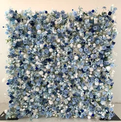 Customize Handmade Realistic 5D Roll Cloth Artificial Silk Rose Flower Wall Wedding Back School Eco-friendly Decor Panel - Medium / 2#