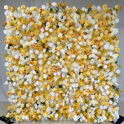 2x2M Flower Wall Panel 3D Silk Rose Floral Wall Decor for Wedding Home Decor Background Shop Party Photo Arrangement - A08 / 1x1 m (3.28x3.28ft)