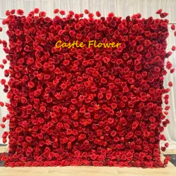 Custom OEM ODM Artificial Flower Wall 3D Mixed Silk Artificial Flowers Handmade Roll up Backdrop for Wedding Event Party Decor - 8ft*8ft, 10ft*10ft, Customized / FW628