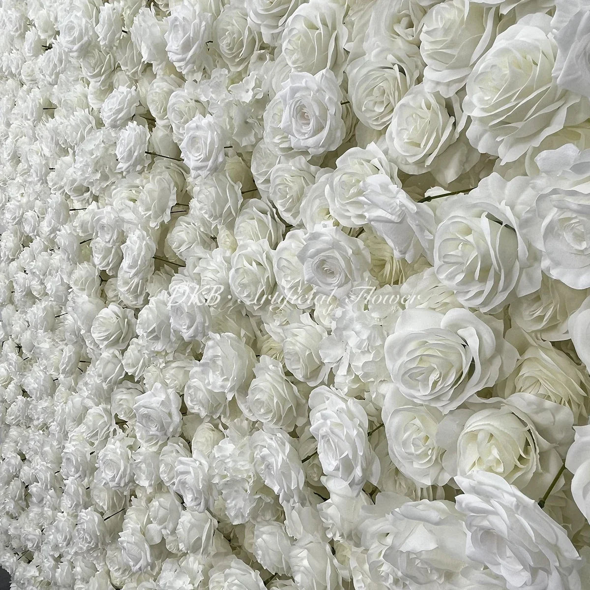 Party Wall Decorations 5D/8D Artificial Silk White Roll up Rose Flower Wall for Wedding Home Party Decoration Stage Backdrop