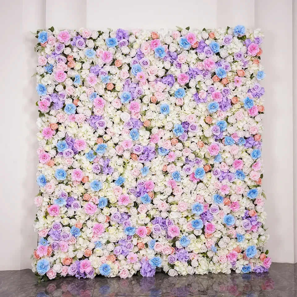 3Dromantic Detachable Modern Plastic Simulated Silk Flower Wall for Weddings Birthday Parties Hotel Banquet Decorations