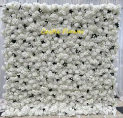 O-W011 8ft X 8ft  Roll up Cloth Flower Wall Backdrop Events Wedding Decor Artificial Flowers Wall Silk Rose Wall Flower Decor - 60cm x 40cm,8ft *8ft, 10ft*10ft / #047