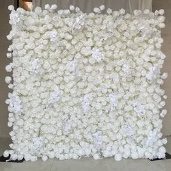 Pink White Rose Gradient Artificial Flower Background Wall Red Gradient Roses Net Red Punch Card Rose Hydrangea Flower Wall