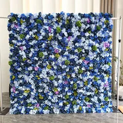Wholesale Cloth Base Artificial Rose Flower Wall Background Wedding Decoration Sign-in Flower Row for Reception Flower Wall - 1*1m(3.28*3.28ft) / red white 10