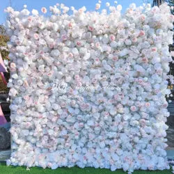Handmade Artificial Pink and White Wedding Flower Walls UV Resistant Indoor and Outdoor Decorations for Easter & Weddings