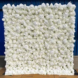 2x2M Flower Wall Panel 3D Silk Rose Floral Wall Decor for Wedding Home Decor Background Shop Party Photo Arrangement - A20 / 1x1 m (3.28x3.28ft)