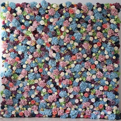 A01 Custom Pink White Floral Wall Panel Backdrop 3D 5D Roll up Zipper Fabric Artificial Silk Rose Flower Wall for Wedding Decor - #54 411