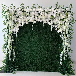 Custom 3d Roll up Fabric Cloth Base Pink Silk Rose Flowerwall Backdrop Panel Decor Artificial Flower Wall for Wedding Decor - #8 pink and red
