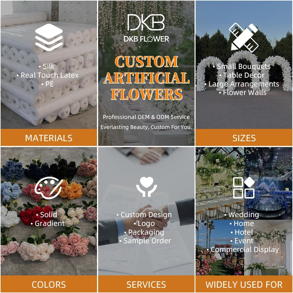 DKB Custom Wedding Decoration Roll up Flower Wall 3D Floral Cloth Flower Wall White Rose Flower Wall Backdrop for Wedding Decor