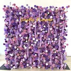 Custom OEM ODM Artificial Flower Wall 3D Mixed Silk Artificial Flowers Handmade Roll up Backdrop for Wedding Event Party Decor - 8ft*8ft, 10ft*10ft, Customized / FW677
