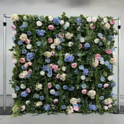 High Quality 3D Silk Floral Panel Custom 5D/8D Artificial Rose Flower Wall Wedding Christmas Graduation Stage Background - #18