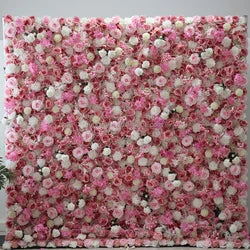 F198 Luxury Restaurant Wall Backdrop Decor Burgundy Flower Mat Artificial 3D 5D Red Faux Silk Rose Flower Wall for Wedding Event - 8ft x 8ft , 4ft x 8ft , 10ft x 8ft , or Custom / 43 flower wall