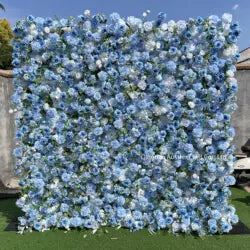 High Quality 3D Silk Floral Panel Custom 5D/8D Artificial Rose Flower Wall Wedding Christmas Graduation Stage Background - #25