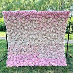 Wedding Road Layout Silk Flower Pink Flower Wall Wedding Background Wall High Quality - White Purple - MYQ05 / 120*240cm(47.24*94.49in)