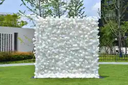 Artificial Flower Wall Panel Backdrop for Weddings Decorative Roll Stand and Frame Included