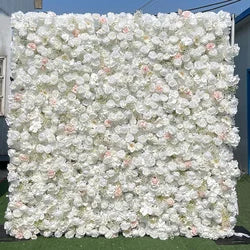 2x2M Flower Wall Panel 3D Silk Rose Floral Wall Decor for Wedding Home Decor Background Shop Party Photo Arrangement - A17 / 1x1 m (3.28x3.28ft)