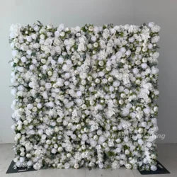 Customize Handmade Realistic 5D Roll Cloth Artificial Silk Rose Flower Wall Wedding Back School Eco-friendly Decor Panel