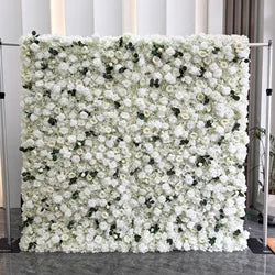 Wholesale Cloth Base Artificial Rose Flower Wall Background Wedding Decoration Sign-in Flower Row for Reception Flower Wall - 1*1m(3.28*3.28ft) / champagne pink 28