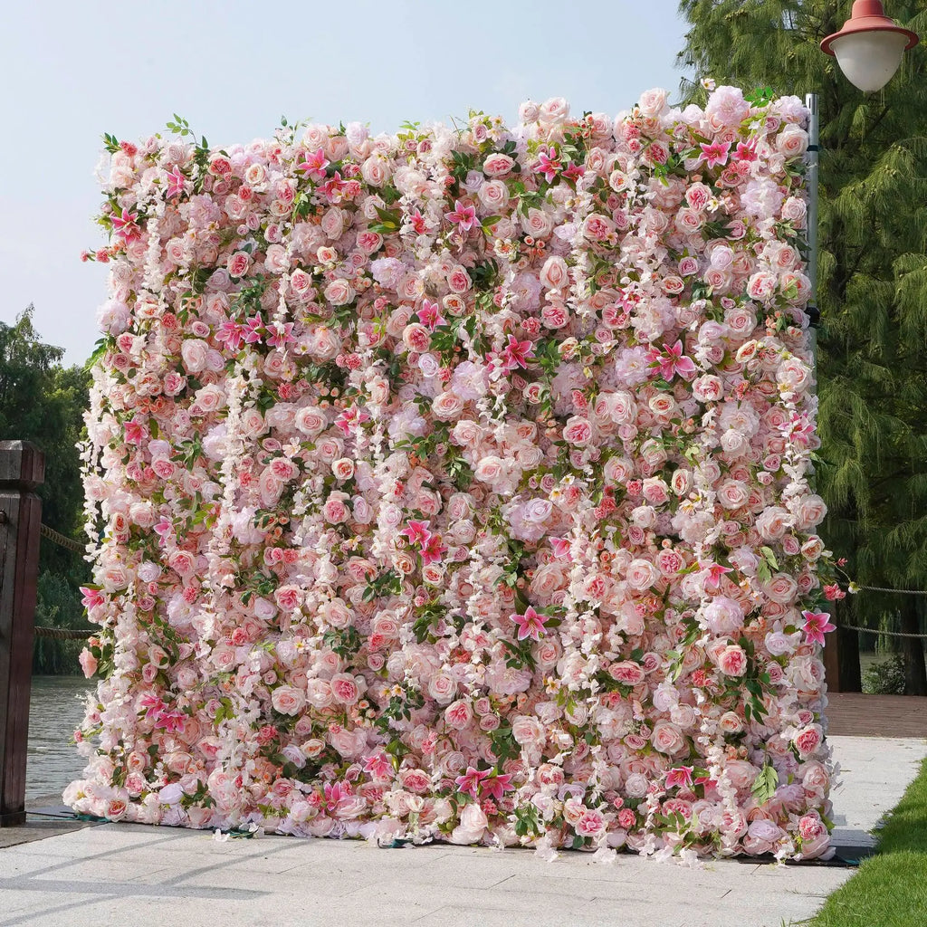 Custom Handmade Silk Rose Wall Flowers, Floral Wall Backdrop, Perfect for Event and Wedding Decoration Arrangements