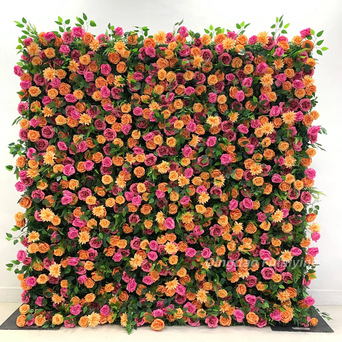 8x8ft Eco-Friendly Modern Wedding Backdrop Decor Pink Floral 3D Roll up Artificial Silk Rose Flower Wall Panel for Party Events