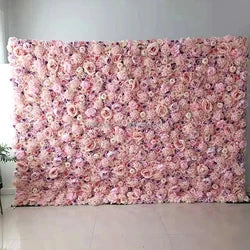 F198 Luxury Restaurant Wall Backdrop Decor Burgundy Flower Mat Artificial 3D 5D Red Faux Silk Rose Flower Wall for Wedding Event - 8ft x 8ft , 4ft x 8ft , 10ft x 8ft , or Custom / 36 flower wall