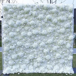 2x2M Flower Wall Panel 3D Silk Rose Floral Wall Decor for Wedding Home Decor Background Shop Party Photo Arrangement - A18 / 1x1 m (3.28x3.28ft)