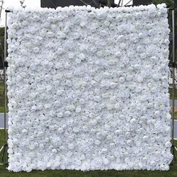2x2M Flower Wall Panel 3D Silk Rose Floral Wall Decor for Wedding Home Decor Background Shop Party Photo Arrangement - A19 / 1x1 m (3.28x3.28ft)