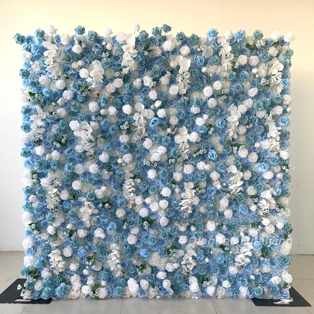 8x8ft Eco-Friendly Modern Wedding Backdrop Decor Pink Floral 3D Roll up Artificial Silk Rose Flower Wall Panel for Party Events