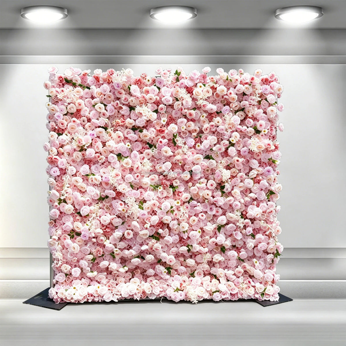 Fast Setup Wedding Decoration 3D Roll up Silk Artificial Flower Wall Backdrop Handmade Artificial Rose Flower Wall Panels for Party Wall for Event