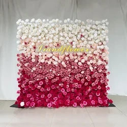 8x8 ft Silk Flower Wall Panel Square Artificial Floral Backdrop for Wedding Hotel Banquet Event Decoration - 8ft*8ft / White 25