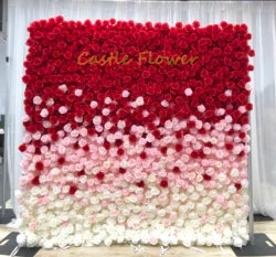 L-R513 Custom High Quality Wholesale 5D Pink Mixed Flowers for Wedding Party Decoration, Best Selling Artificial Flower Wall - 8ft*8ft, 10ft*10ft, Customized / FW509