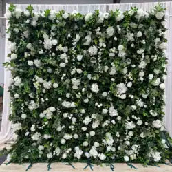 8x8ft Silk Handmade Rose Wall Artificial Flower 3D Wall Decor Roll Panel for Wedding Christmas Valentine's Day - 100x100cm(39.37x39.37in) / 4#