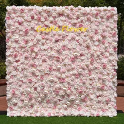 L-R513 Custom High Quality Wholesale 5D Pink Mixed Flowers for Wedding Party Decoration, Best Selling Artificial Flower Wall