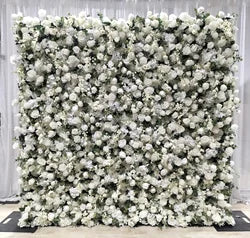 Cheap Artificial Rose Flower Wall Panel Backdrop Roll up 8ft X 8ft Flower Wall for Wedding Party Event Decoration