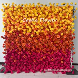 O-W011 8ft X 8ft  Roll up Cloth Flower Wall Backdrop Events Wedding Decor Artificial Flowers Wall Silk Rose Wall Flower Decor - 60cm x 40cm,8ft *8ft, 10ft*10ft / #053