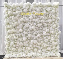 O-W011 8ft X 8ft  Roll up Cloth Flower Wall Backdrop Events Wedding Decor Artificial Flowers Wall Silk Rose Wall Flower Decor - 60cm x 40cm,8ft *8ft, 10ft*10ft / #001