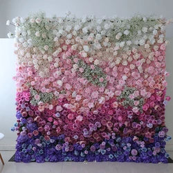 F198 Luxury Restaurant Wall Backdrop Decor Burgundy Flower Mat Artificial 3D 5D Red Faux Silk Rose Flower Wall for Wedding Event - 8ft x 8ft , 4ft x 8ft , 10ft x 8ft , or Custom / 61 flower wall