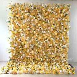 Hot Selling 8ft X 8ft Colorful Artificial Flower Wall Panel Wedding Backdrop with Floral Arrangement