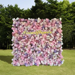 8x8 ft Silk Flower Wall Panel Square Artificial Floral Backdrop for Wedding Hotel Banquet Event Decoration