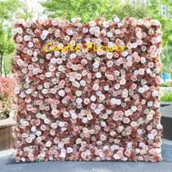 O-W011 8ft X 8ft  Roll up Cloth Flower Wall Backdrop Events Wedding Decor Artificial Flowers Wall Silk Rose Wall Flower Decor - 60cm x 40cm,8ft *8ft, 10ft*10ft / #046
