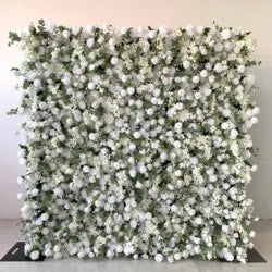 Customize Handmade Realistic 5D Roll Cloth Artificial Silk Rose Flower Wall Wedding Back School Eco-friendly Decor Panel
