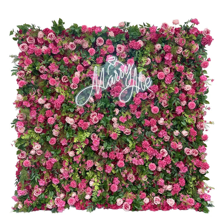 Handmade Artificial Pink and White Wedding Flower Walls UV Resistant Indoor and Outdoor Decorations for Easter & Weddings