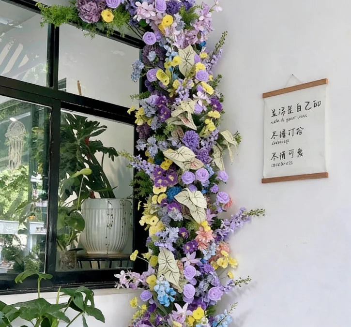 Homestay Check-in Artificial Flower Wall, Living Room and Bedroom Wall Decoration, Full of Atmosphere